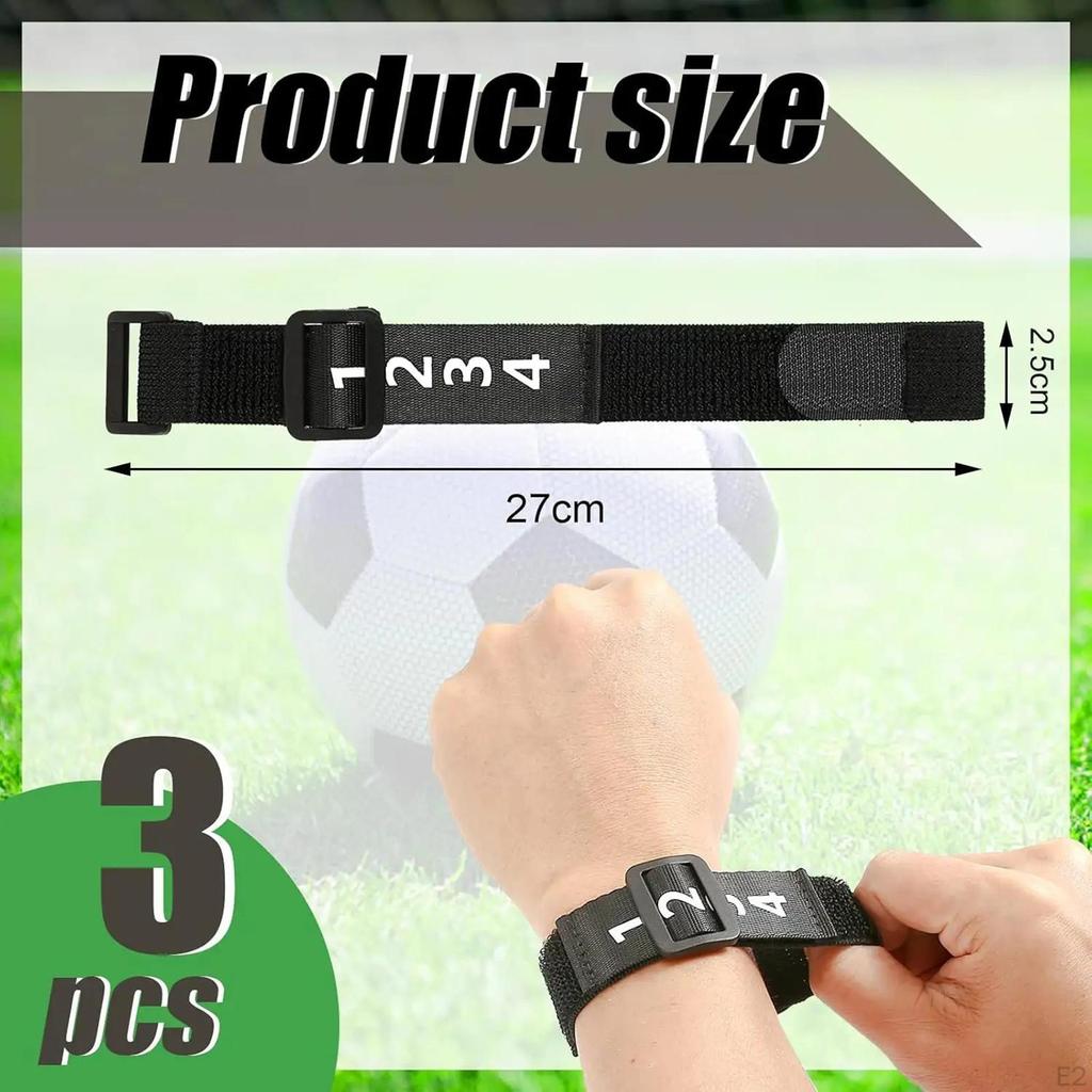 4Pcs Football Numbered Wristband Umpire Gears Equipment Wear Resistant Games Adjustable