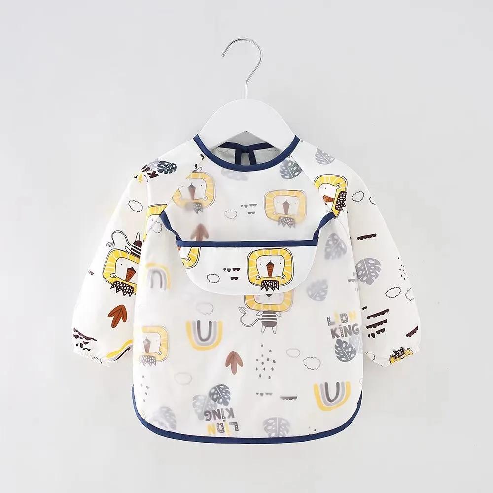 

Детские слюнявчики Водонепроницаемые Грязеотталкивающие Высота 80-100см Детская ткань для кормления Накидка для еды Фартуки с карманом Хлопок Теплая Зимняя ткань M