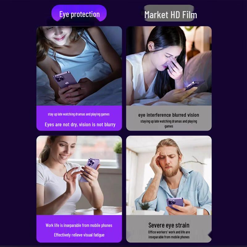 Anti-Blue Light Tempered Glass Screen Protector for Apple iPhone (3-Pack)