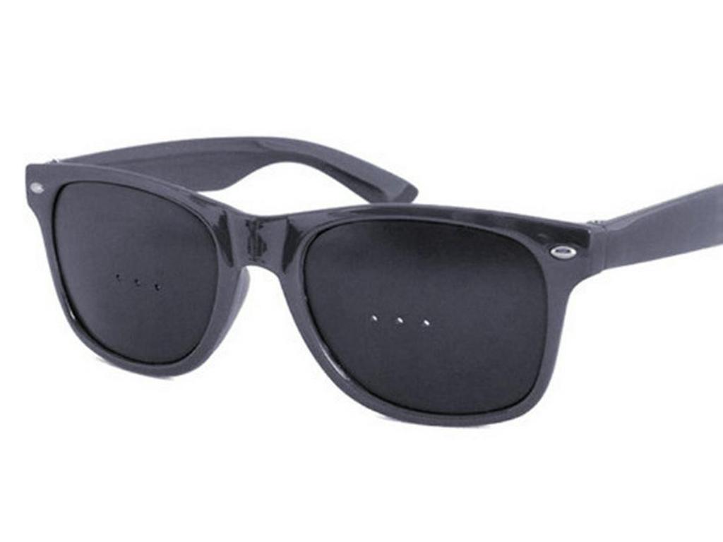 Beige Dual Vision Pinhole Sunglasses - Stylish Multi-Hole Design