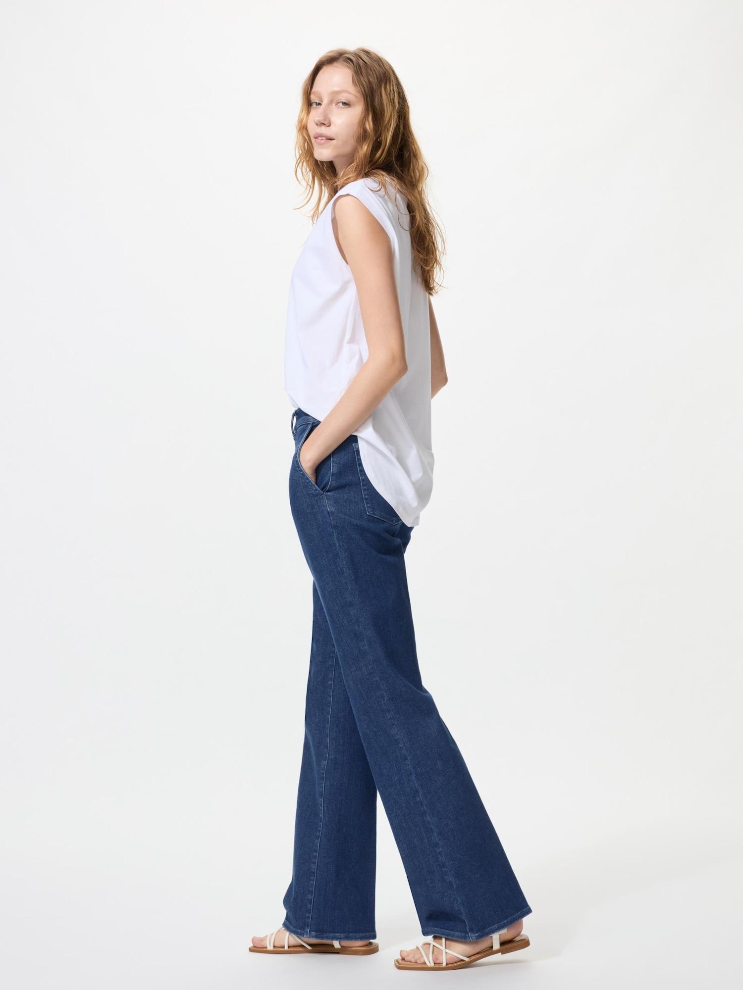 

Uniqlo Japan Slim Flare Trousers Jeans Long 66 BLUE/3XL