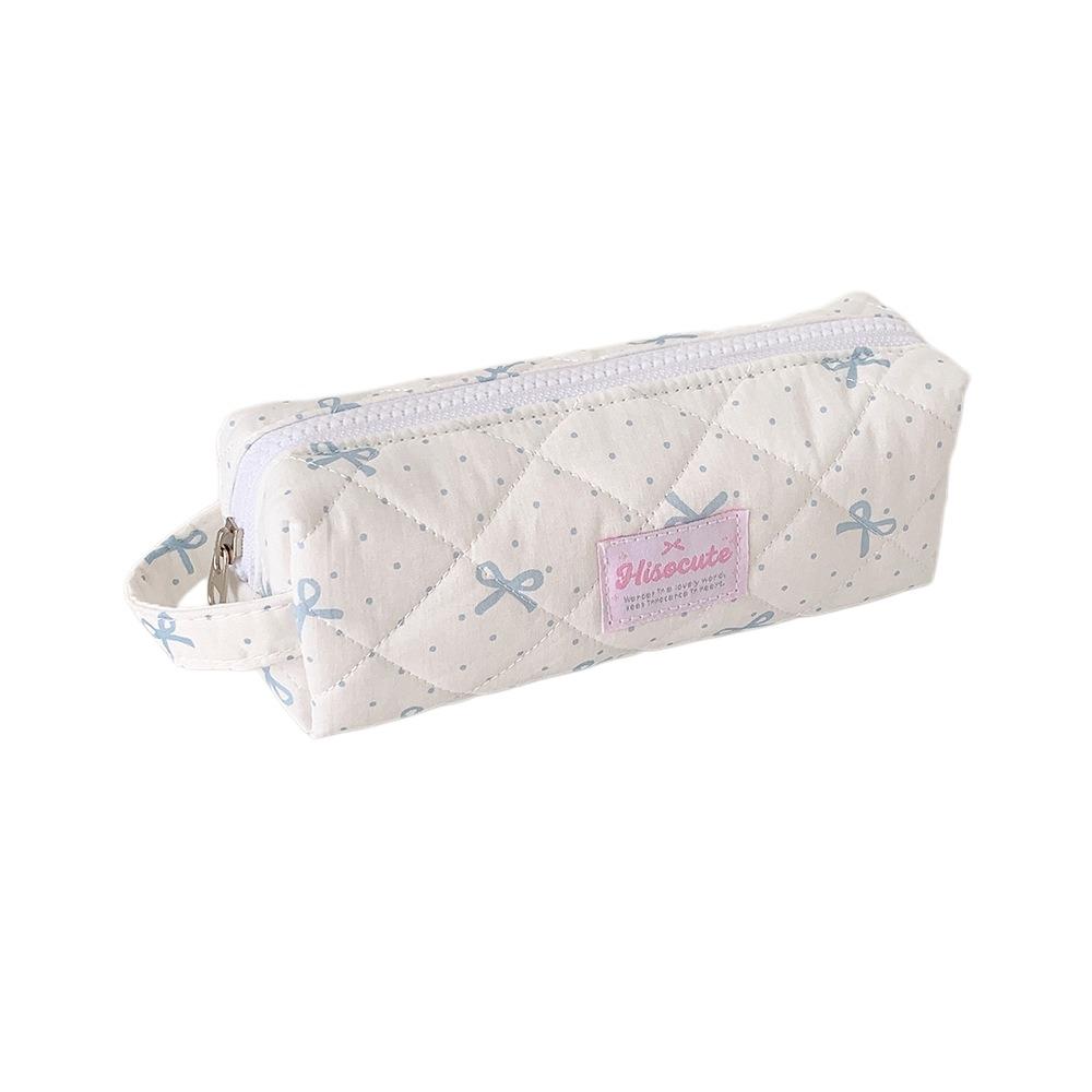 Large Capacity Korean Style Pen Bag Bow Pencil Pouch Cloth Stationery Bag School Supplies