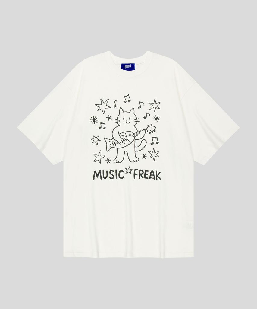 Myujigpeulikeu Lo-Fi Kitty Jam T-Shirt - White