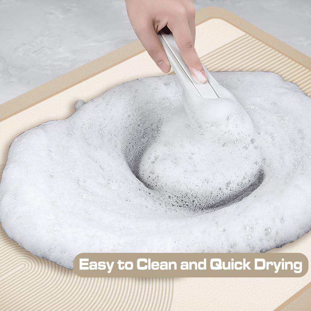 Bath Mat Absorbent Stain Resistant Non Slip Bath Rug Quick Dry PVC Bathmat