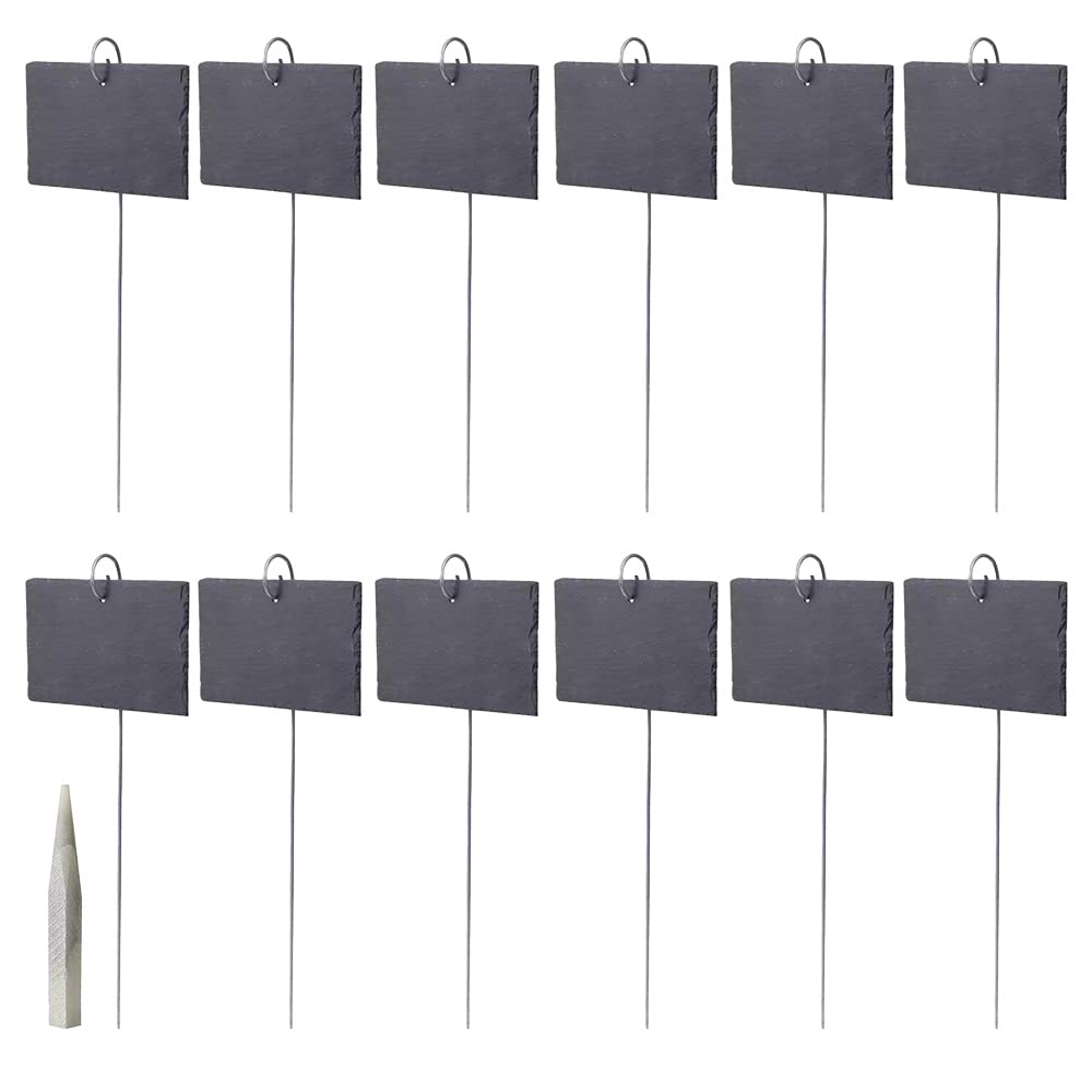 Gardening Nameplate Gardening Label Stone Plate Gardening Flower Bed Home Garden Herb Garden Plant Label Stylish (Nanairokan) (12 Pieces)