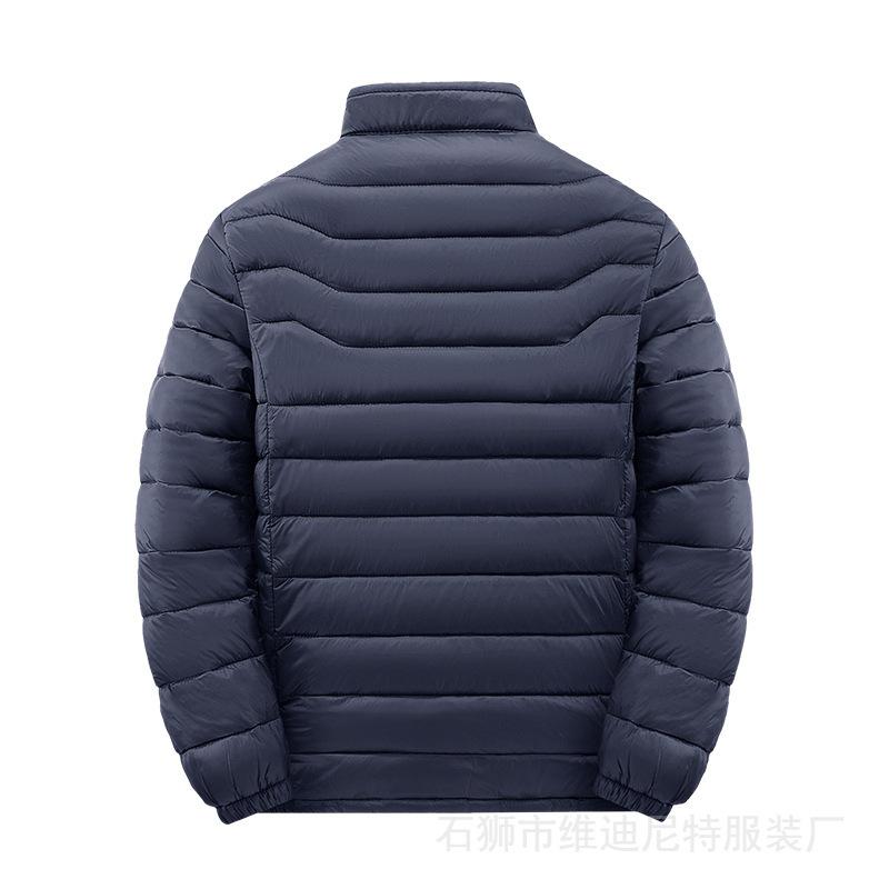 Men's Winter Warm Jacket With Pockets Outdoor Windproof Full Zip Padded Long Sleeve Stand Collar Coats for Male Casual Thick Quilted Outwear Jackets