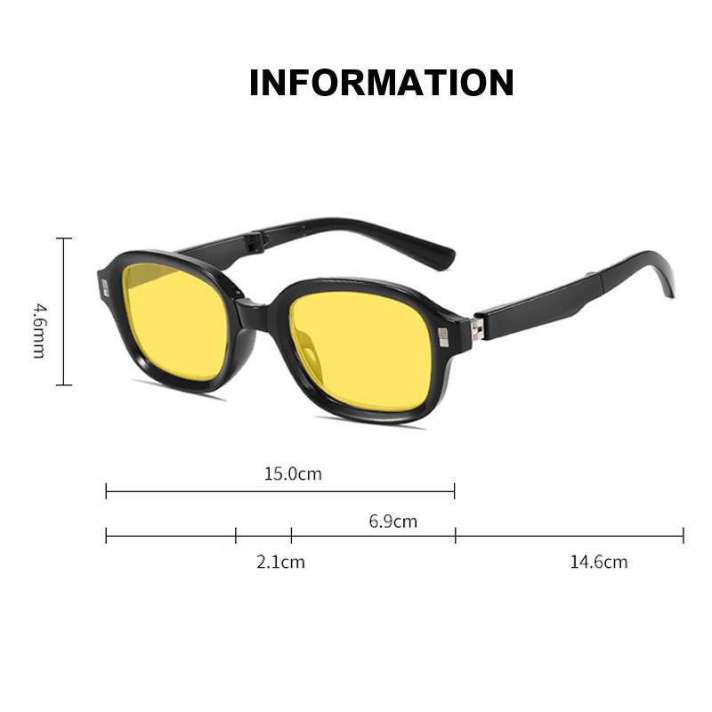 Night Vision Glasses for Driving with Box Anti-Glare Goggle Shades Men Women Foldable Aquare Anit Blue Light Computer Glasses