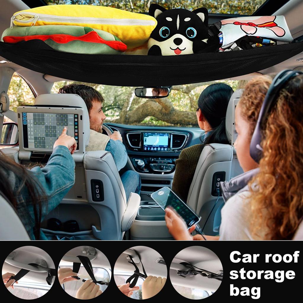 Auto Dach Gepäcktaschen Doppelschichtige Auto Dach Gepäcknetz Organizer Netz Tragfähigkeit Innen Dach Organizer Netz Straße