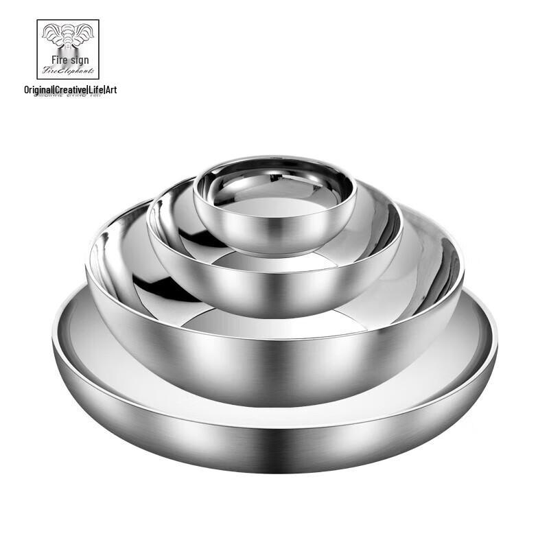 Fire Elephants Six Blessings Stainless Steel Antibacterial Tableware Set