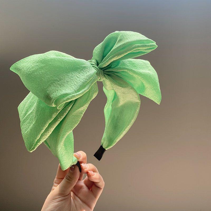 Fashion Big Bow Headband Big Bow Knot Hairband Women Girls Sweet Headwear Elegant Solid Summer Turban Wide Side Hair Accessories