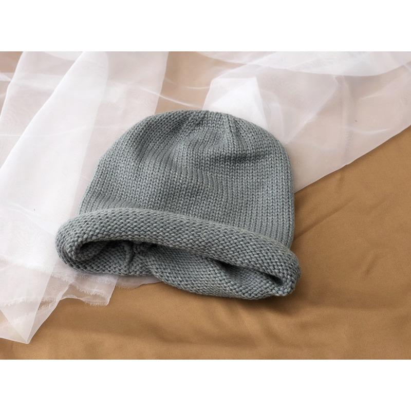 Autumn and Winter Japanese Wool Hats for Women Korean Style Trendy Solid Color Ear Protection Hat Curled Edge Pile Hat Warm Knitted Cold Hat