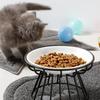 Pet Food Plate and Rack Set Whisker-Friendly Anti-Vomit Cat Plate Set for Cats and Small Dogs