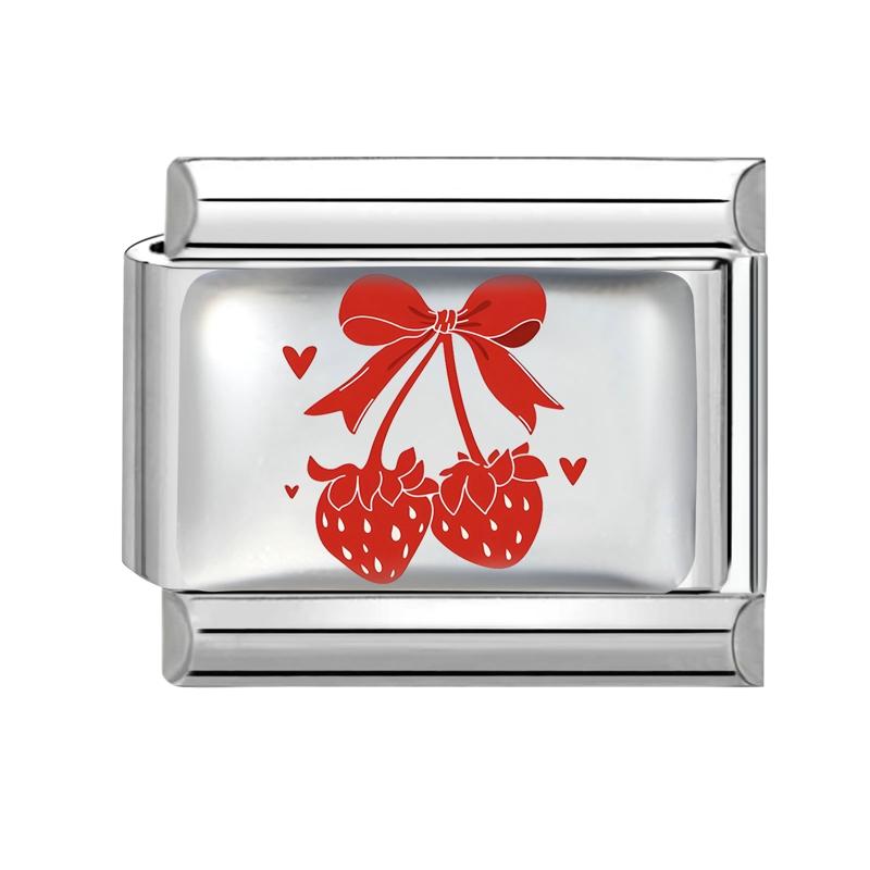 New Lovely Cat Dog Rabbit Flower Heart Strawberry Italian Charm Links Fit 9MM Stainless Steel Bracelet Women Men DIY Making Gift