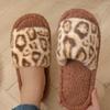 Women's Autumn and Winter Warm Leopard Print Shoes Women's Slippers