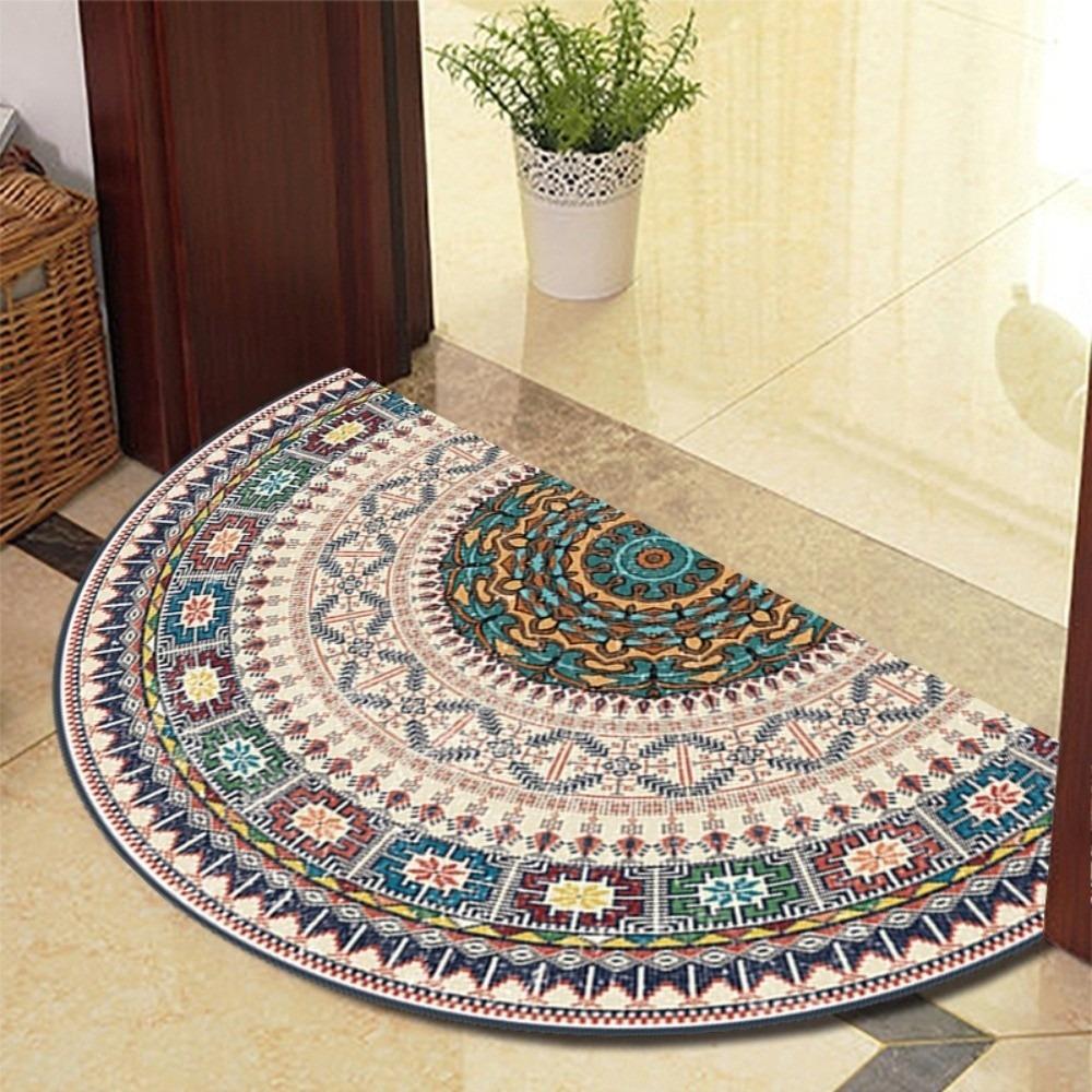 Bohemian Semi-Circular Carpet Anti-fouling Welcome Mat Durable Door Mat Bathroom Entrance