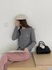 Women's Wool Cardigan: Round Neck Color Block, Embroidered Two-Piece Coco Style Sweater