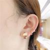 Exquisite Russian Purple Gold Glossy Square Earrings, Fashionable And Atmospheric Korean Version Of High-End Rose Gold Color Gold Ear Buckles