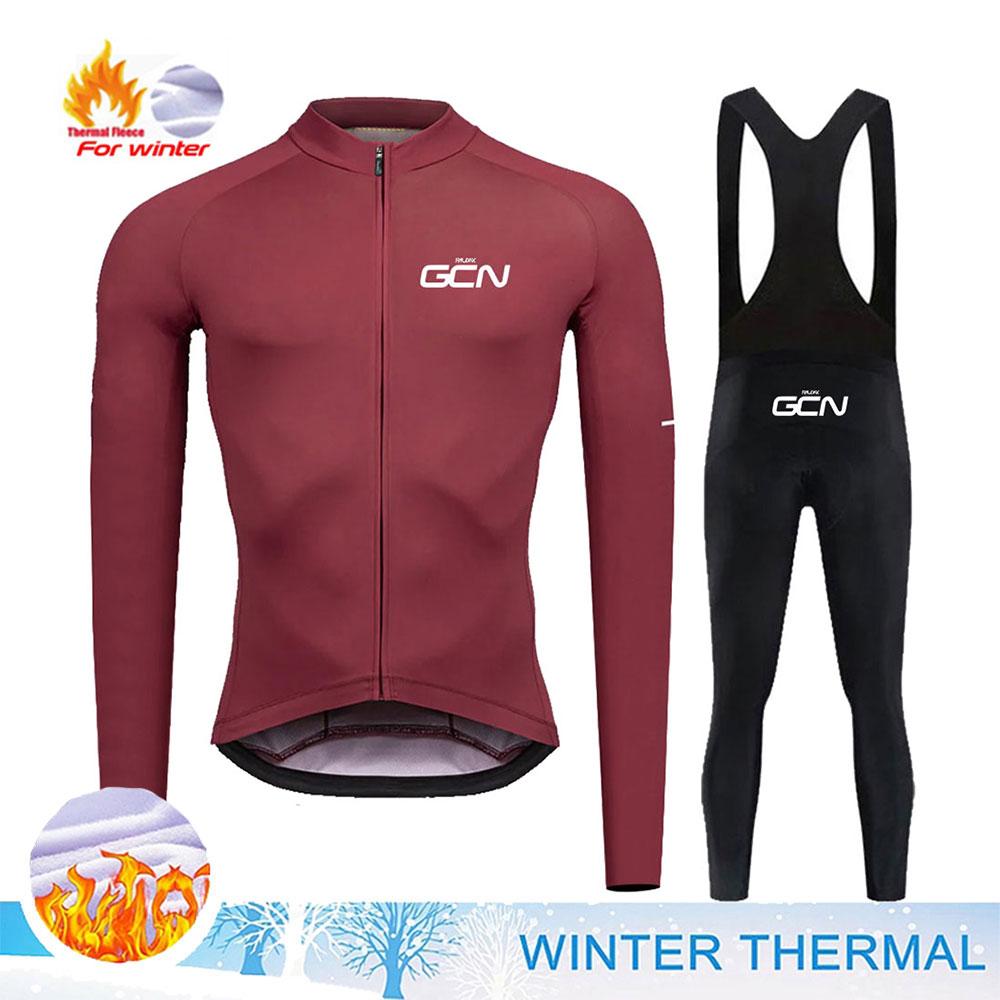 Winter Cycling Clothing 2026 Men's Long Sleeves Cycling Jersey Set Winter Thermal Fleece Road Bike Cycling Clothing
