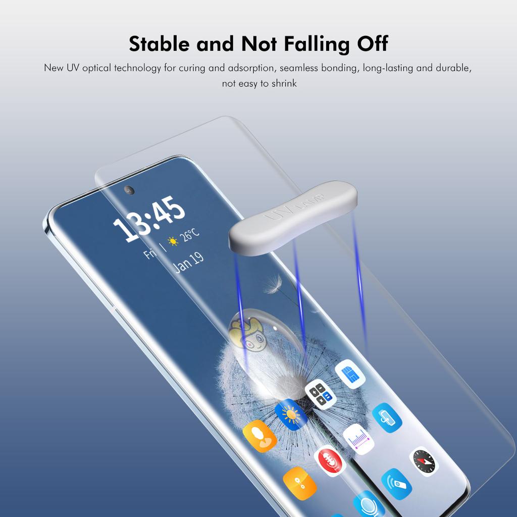 ENKAY HAT PRINCE For OnePlus Ace 3 5G/12R 5G Screen Protector Sensitive Touch Curved UV Full Glue Clear Film Support Fingerprint Unlock