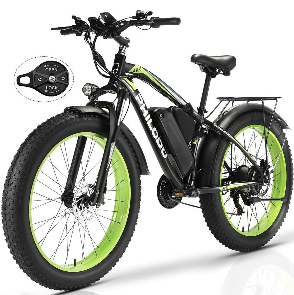 PHILODO H7 PRO Elektrisches Stadtrad für Pendler 1000W Getriebemotor 48V 17,5Ah Akku 26x4,0 Zoll All-Terrain-Fettreifen