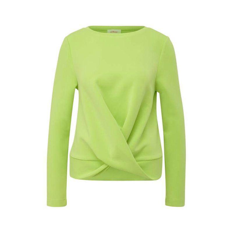 

Foreign Trade Pure Yuan Single German Single So Women Autumn and Winter New Cross Twist Design Sense Niche Long sleeve Pullover Hoodie Green 44