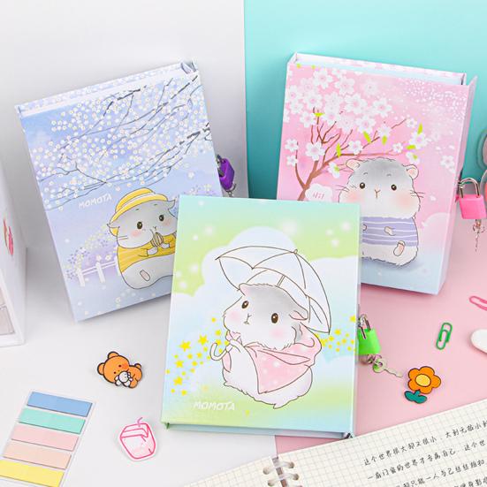 Diary Notebook with Lock Cute Pattern Smooth Writing Creative Password Book Cartoon Diary Child Gift