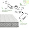 Gepolstertes Doppelbett 140x200 cm, LED-Beleuchtung, Hydraulischer Stauraum, L-förmiger Kopfteil-Stauraum, Beidseitig, Lattenrost, Leinen, Grau (Mit Matratze)