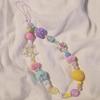 Colorful Beaded Phone Straps 14cm DIY Graffiti Acrylic Star Anti-Lost Phone String Key Chain