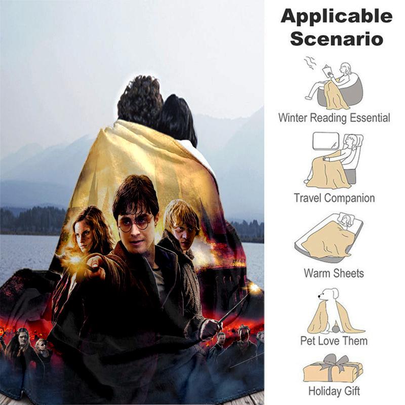 Harry Potter and the Deathly Hallows Part 2 Movie Poster PrintPrint Blanket, Soft Blanket For Sofa Office Bed And Travelling Daughter Birthd