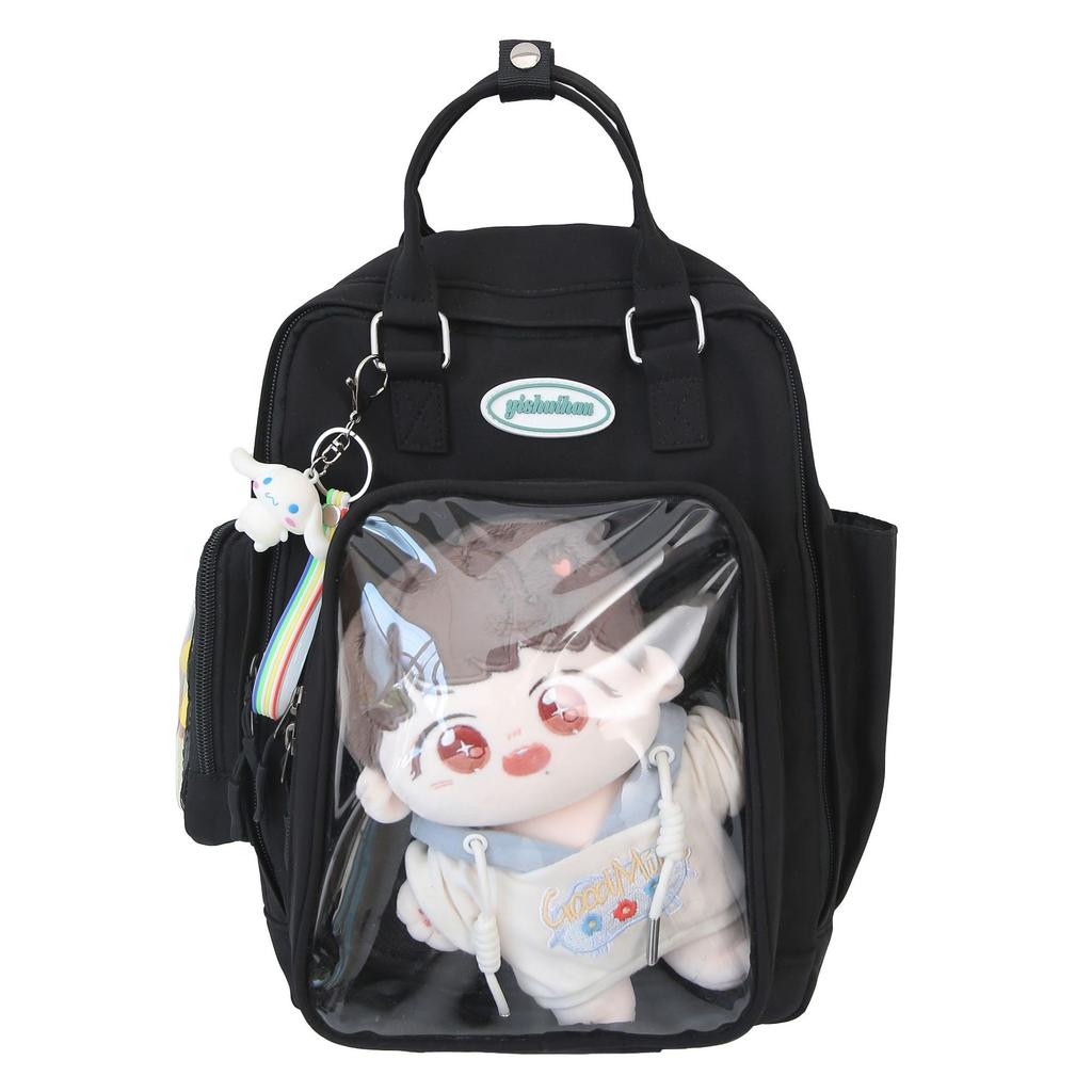 Schoolbag1011 New Shoulder Pain Bag Large Capacity Millet Transparent Spring and Summer Jelly Bag Student Class Backpack Pain Bag Female