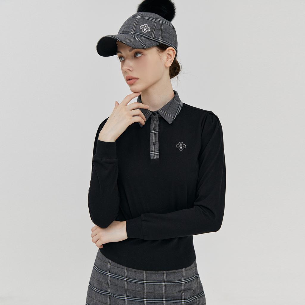 LIKK Collar Check Point T-Shirt (Black)_L3D1-Ts02C