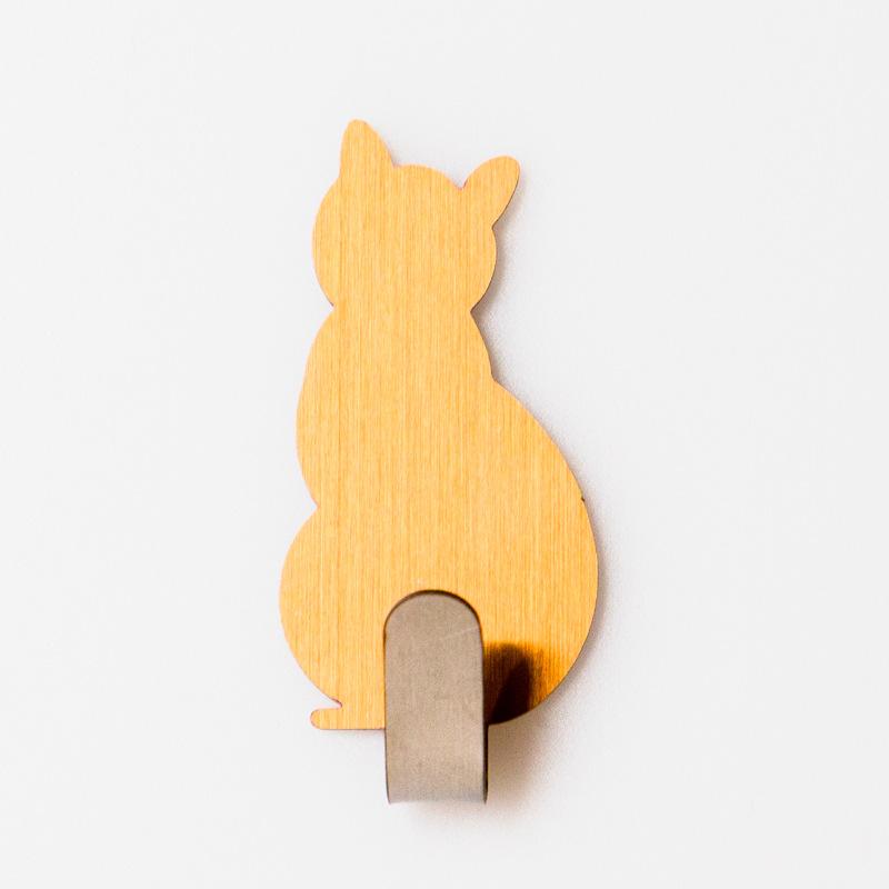 2Pcs/set Wall Mount Stainless Steel Cat Shape Strong Load-Bearing Anti-Rust Hanger, Hanging Storage Key Holder