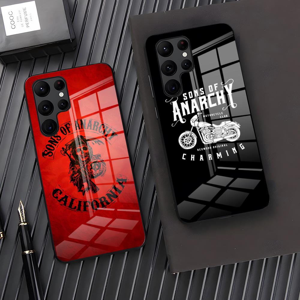 S-Sons Of Anarchy TV Phone Case For Samsung S26 S25 Plus S20 S20 Plus S22 Ultra S23 FE S21 Plus S21 Ultra Glass Cover