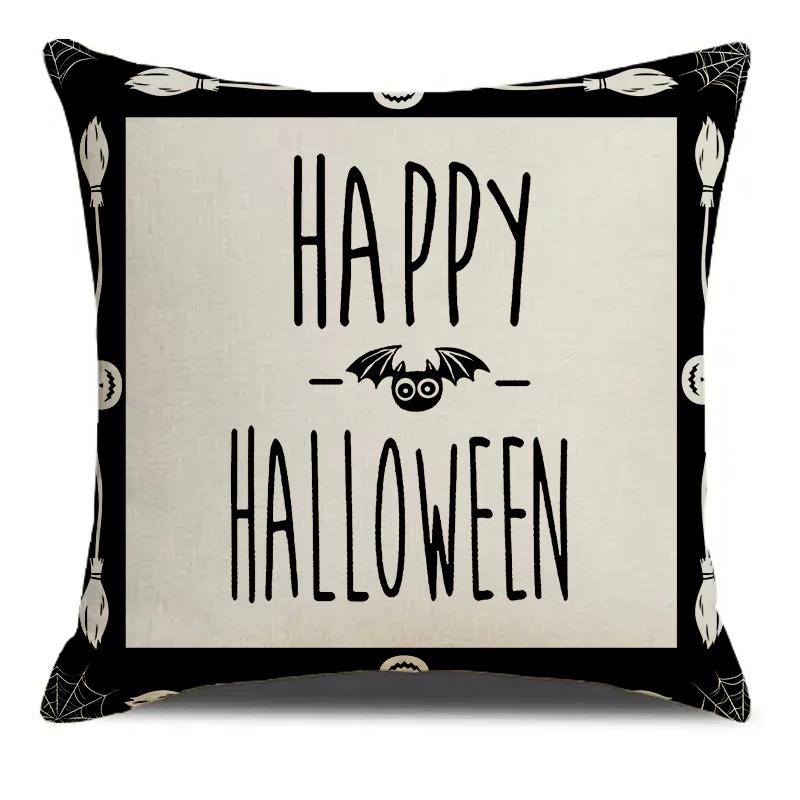 Happy Halloween Dwarf Ghost Pattern Printed Soft Square Pillowslip  Blend Cushion Cover Pillowcase Living Room Home Decor