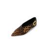 Fashion 2025 New Fashion Single Shoes Ballet Shoes Women's Retro Leopard Print Genuine Leather Pointed Toe Pumps Lady Shoes for Women