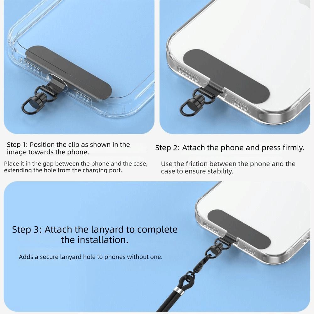 5Pcs Ultra-thin Phone Lanyard Connecter 360° Rotating Phone Patch Gasket Phone Accessory