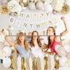 Gold & Grey Birthday Balloon Set with Tassel and Flag Decorations