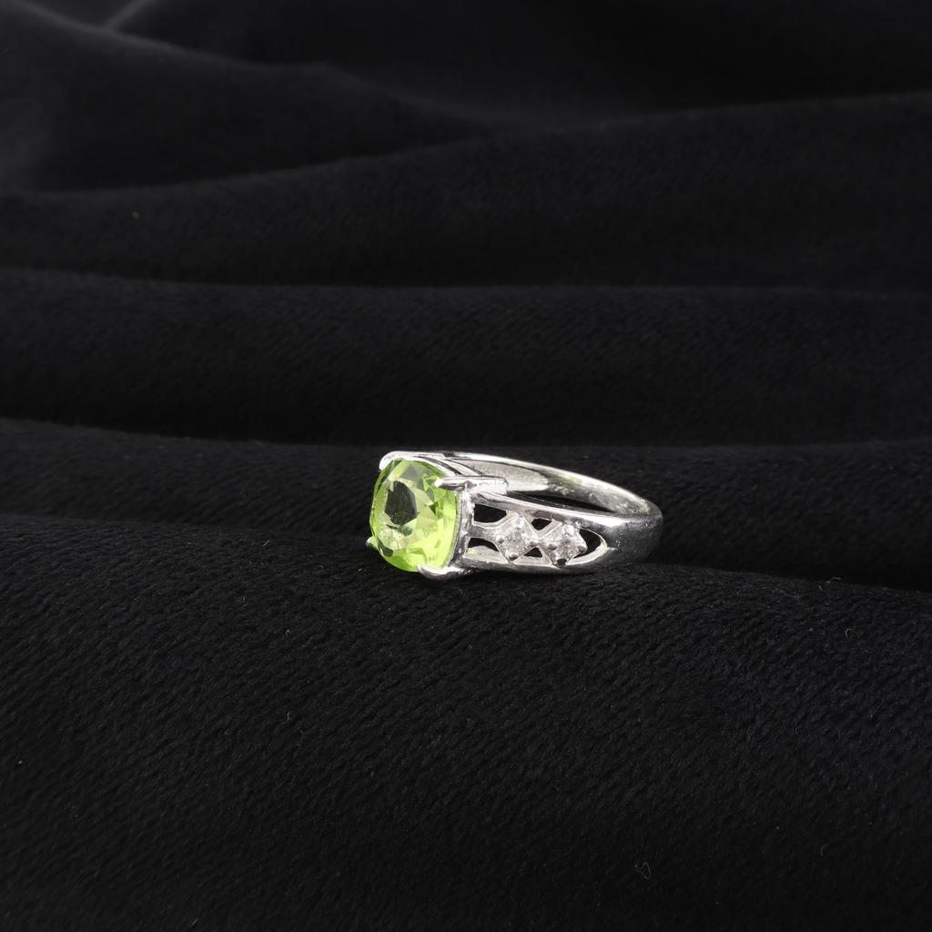 Peridot Gemstone 925 Sterling Silver Handmade Jewelry Designer Zircon Ring For Anniversary Gift CZR-15-4