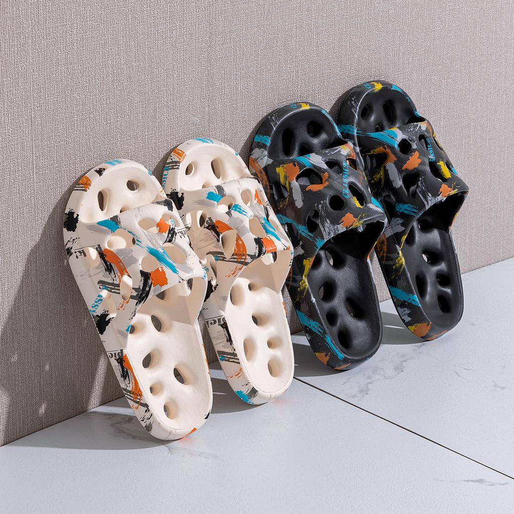 EVA Women Bathroom Slippers Flat Leaky Home Slides Fashion Comfortable Non-slip Slippers Quick Drying Men Indoor Slippers
