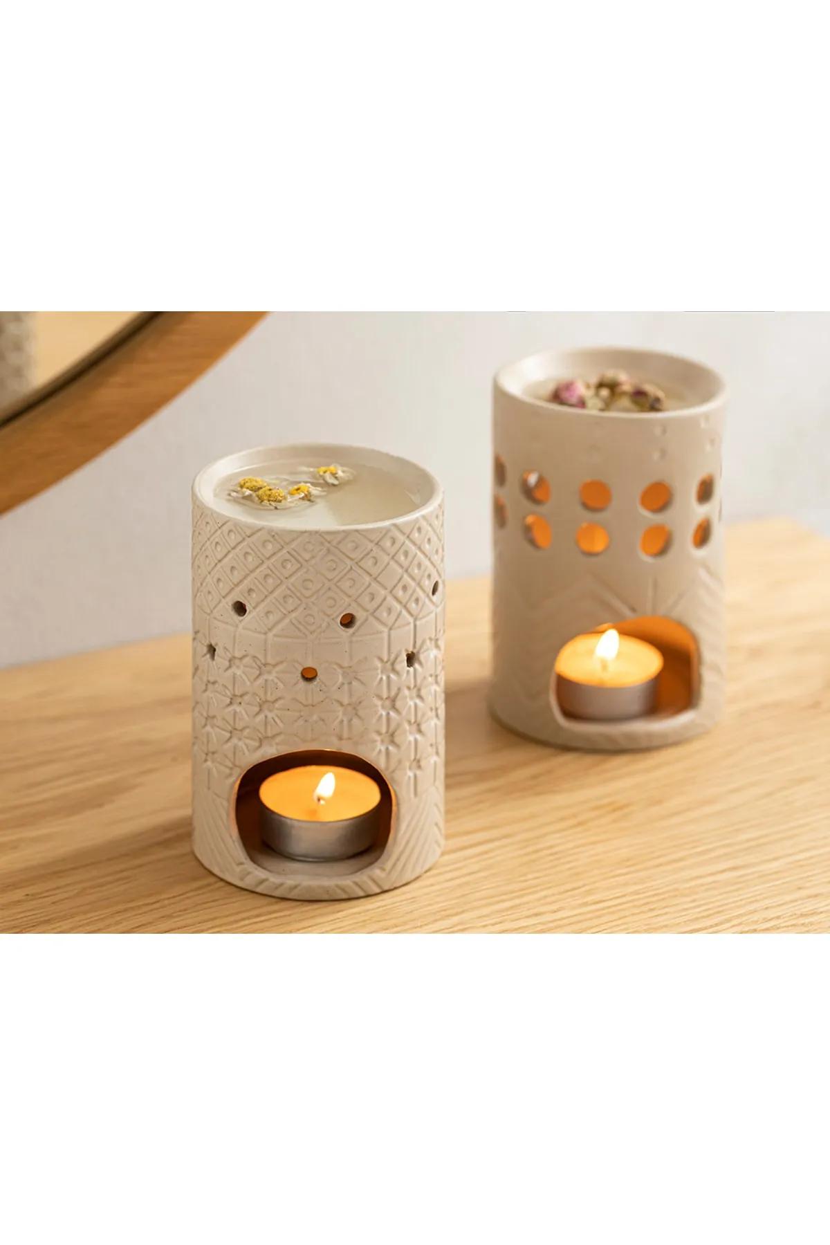 

English Home Sylvia Ceramic Incense Burner 8x8x12.1 Cm Cream