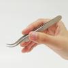 HOZAN Curved Tweezers, Stainless Steel, 115mm Long, 18g Weight, 7mm Opening, P-882