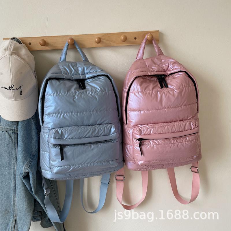Schoolbag new popular cotton clothes backpack women's casual versatile space cotton backpack wholesale large capacity lightweight bag