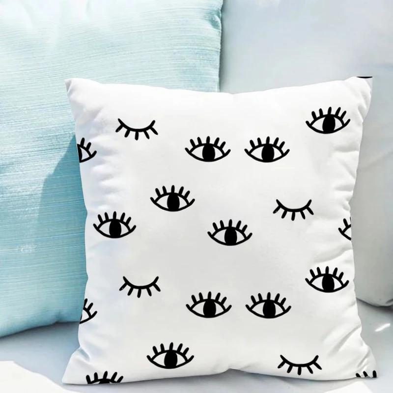 Pillowcases X Cushions Eyelash Cushion Cover for Pillow Covers Decorative Couch Pillows Double-sided Printing Short Plush