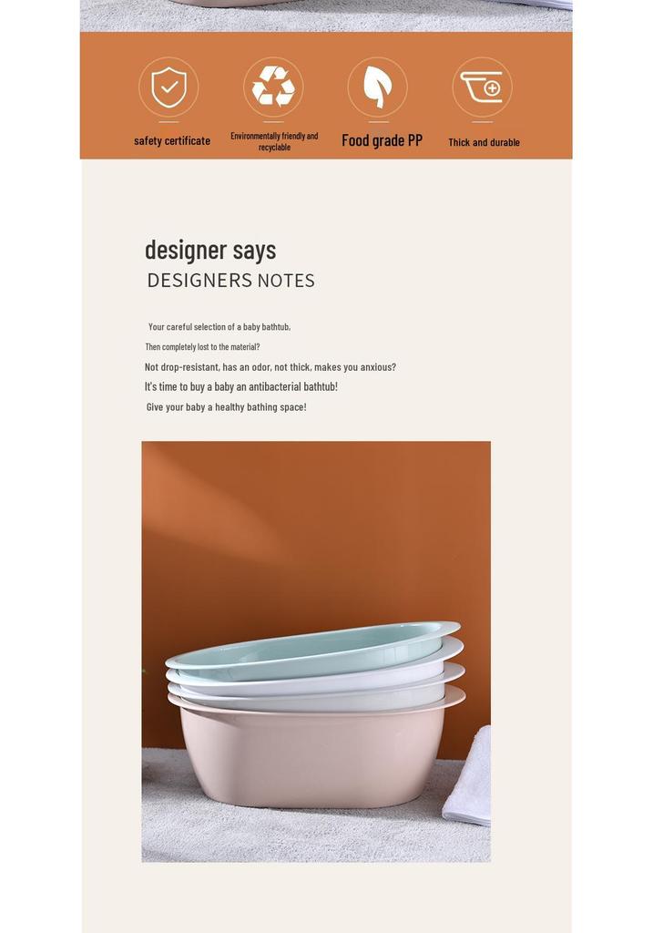Large Oval Thickened Plastic Washbasin - Baby & Children's Bath or Laundry