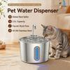 Pet Water Fountain 2.2L 304 Stainless Steel with Automatic Water Flow Pet Water Dispenser for Dog and Cat Drinking Water