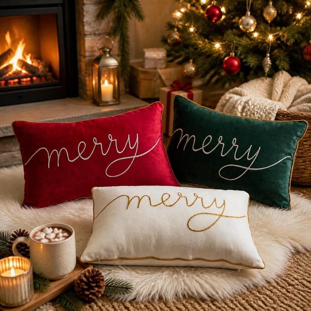 Simple Throw Pillowcase Soft Cushion Case High Quality Pillow Cover  Christmas Decor