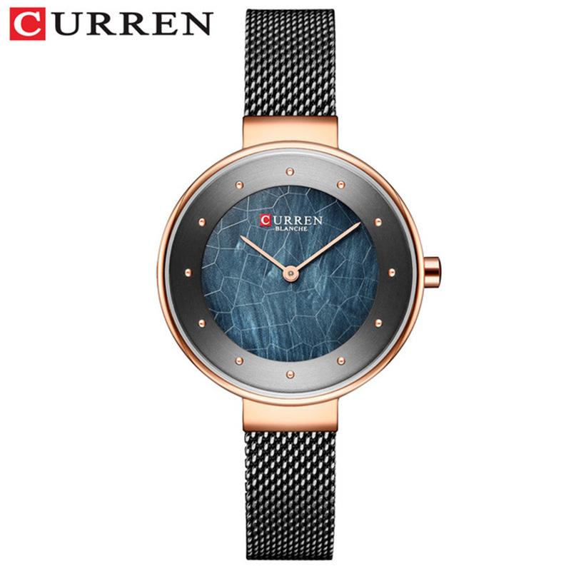 CURREN New Top Ladies Watch Fashion Quartz Simple Watch Girls Thin Mesh Strap Watch