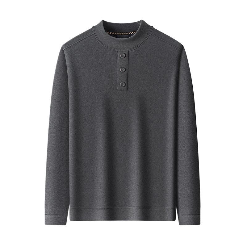 Winter 2025 Herren Plus Samt Verdicktes Sweatshirt - Halbhoher Kragen, Rundhals, Lässige Warme Basisschicht.