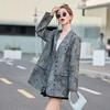 2025 Spring Women's V-Neck Jacquard Single-Breasted Fashion Suit Jacket
