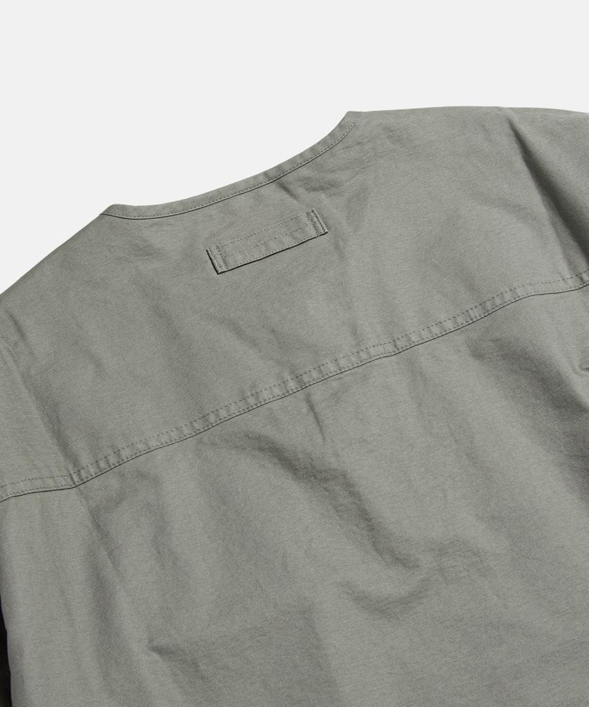 ESPIONAGE Cotton Oxford Henley Shirt Gray